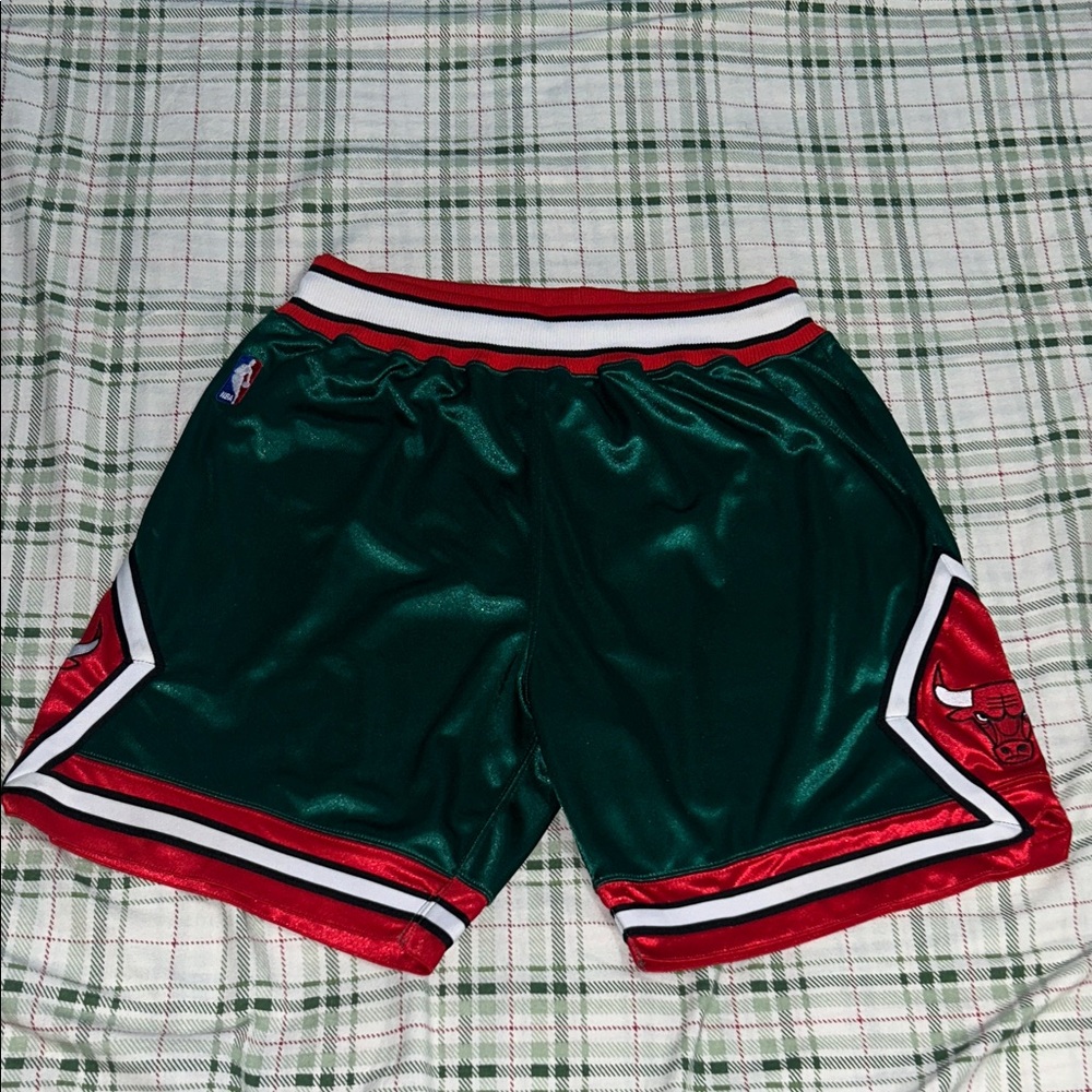 Mitchell & Ness Green and Red Athletic Shorts